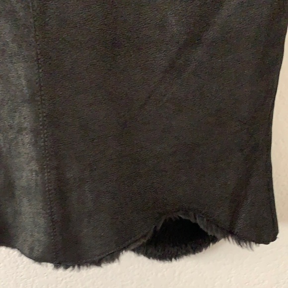 Tribe Asymmetrical Leather & Faux Fur Vest - Picture 9 of 12